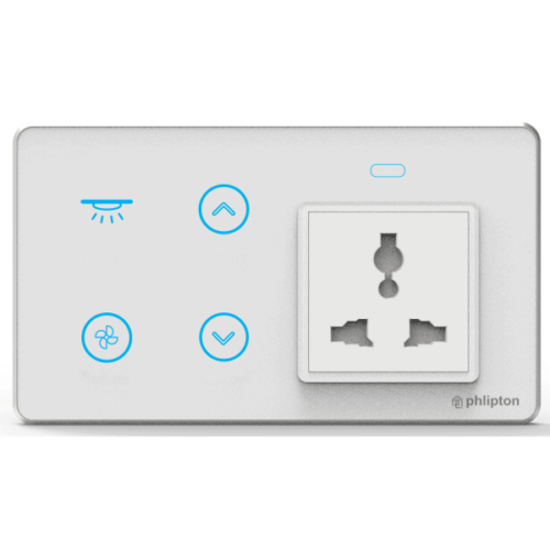 4M Zigbee Glass Panel With 4-Switch + 16A Plug - Image 3